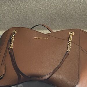 Michael Kors Tan Shoulder Bag with Gold Accents